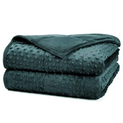 Alomidds Weighted Blanket, Luxury Velvet Weighted Blankets for Kids,Warm and Breathable Soft and Comfort Minky, Cute Heavy Blanket with Premium Glass Beads (41"x60" 7LBS, Green)