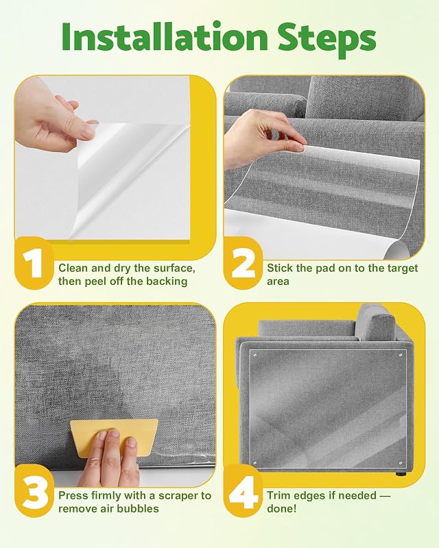 Protetor de sofá para gatos, arranhão 20 cm x 5 m - Fita transparente autoadesiva para sofá, poltrona, porta e parede - Proteção contra garras de gatos e cães