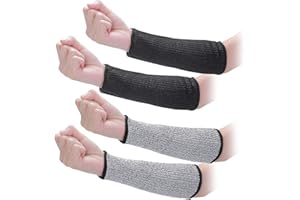 Aster 2Pairs Arm Protection Sleeves Cut Resistant Sleeves Level 5 Protective Arm Sleeves Heat Resistant Sleeves Protectors for Thin Skin Bruising Men Women