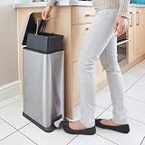 BLACK+DECKER 20L Slimline Pedal Bin with Soft Close Lid Stainless Steel view 4