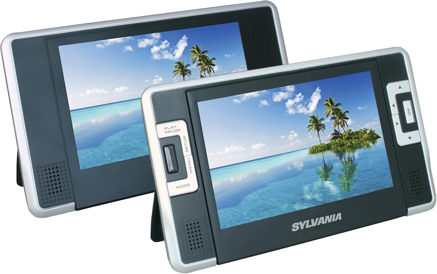 Sylvania SDVD8732 7Inch Dual Screen Portable DVD Player with Built In