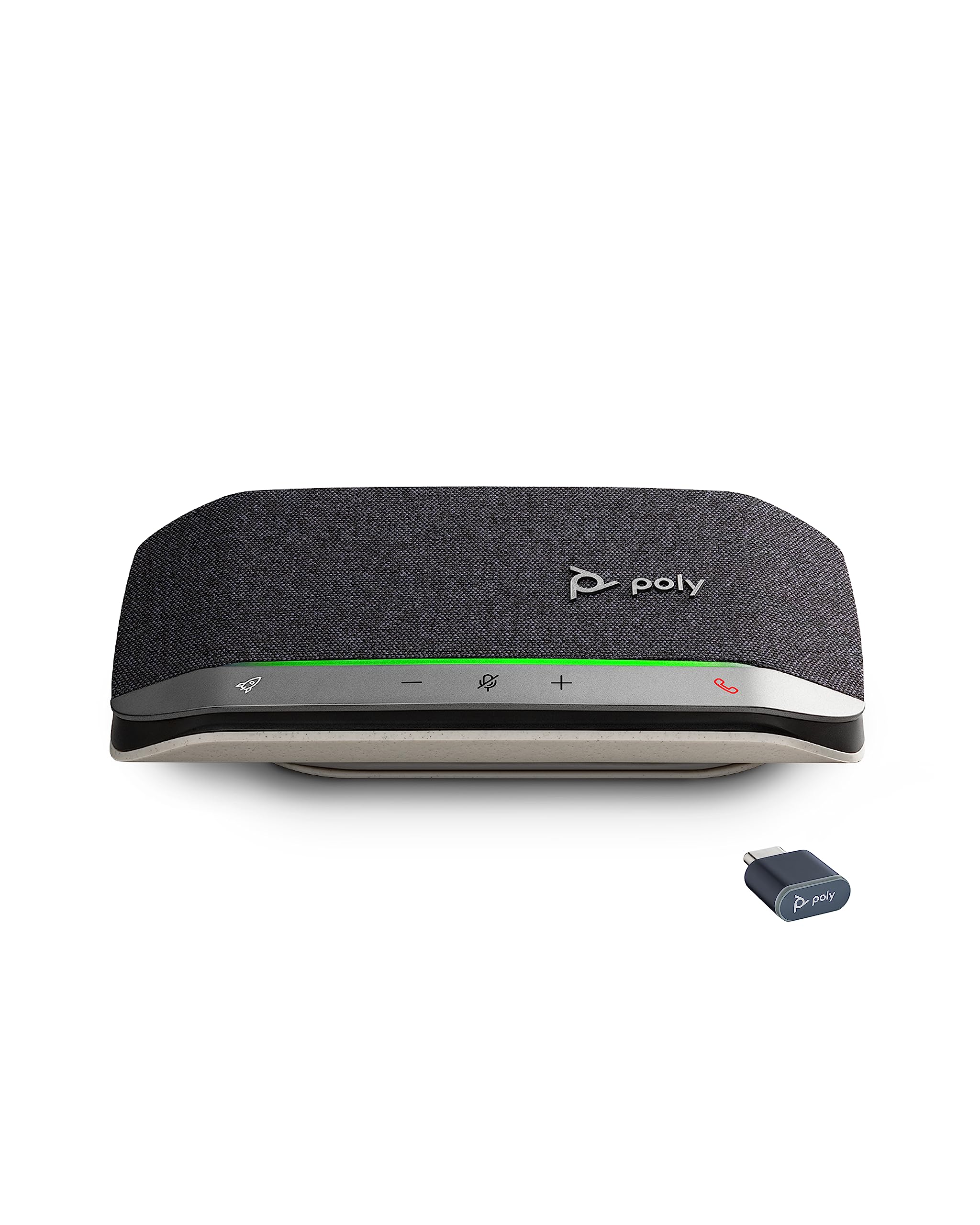 Photo 1 of Poly Sync 20+ Personal Portable Bluetooth Speakerphone (Plantronics) - Noise/Echo Reduction - USB-C Bluetooth Adapter - Works w/Teams, Zoom, PC, Mac, Mobile – Amazon Exclusive