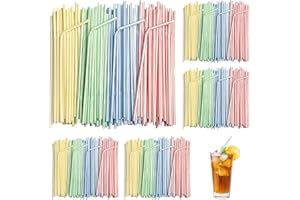 Plastic Straws, 500 Pack Flexible Disposable Drinking Straws, 8.2 inches Long Plastic Straws Disposable for Home Parties, Bar
