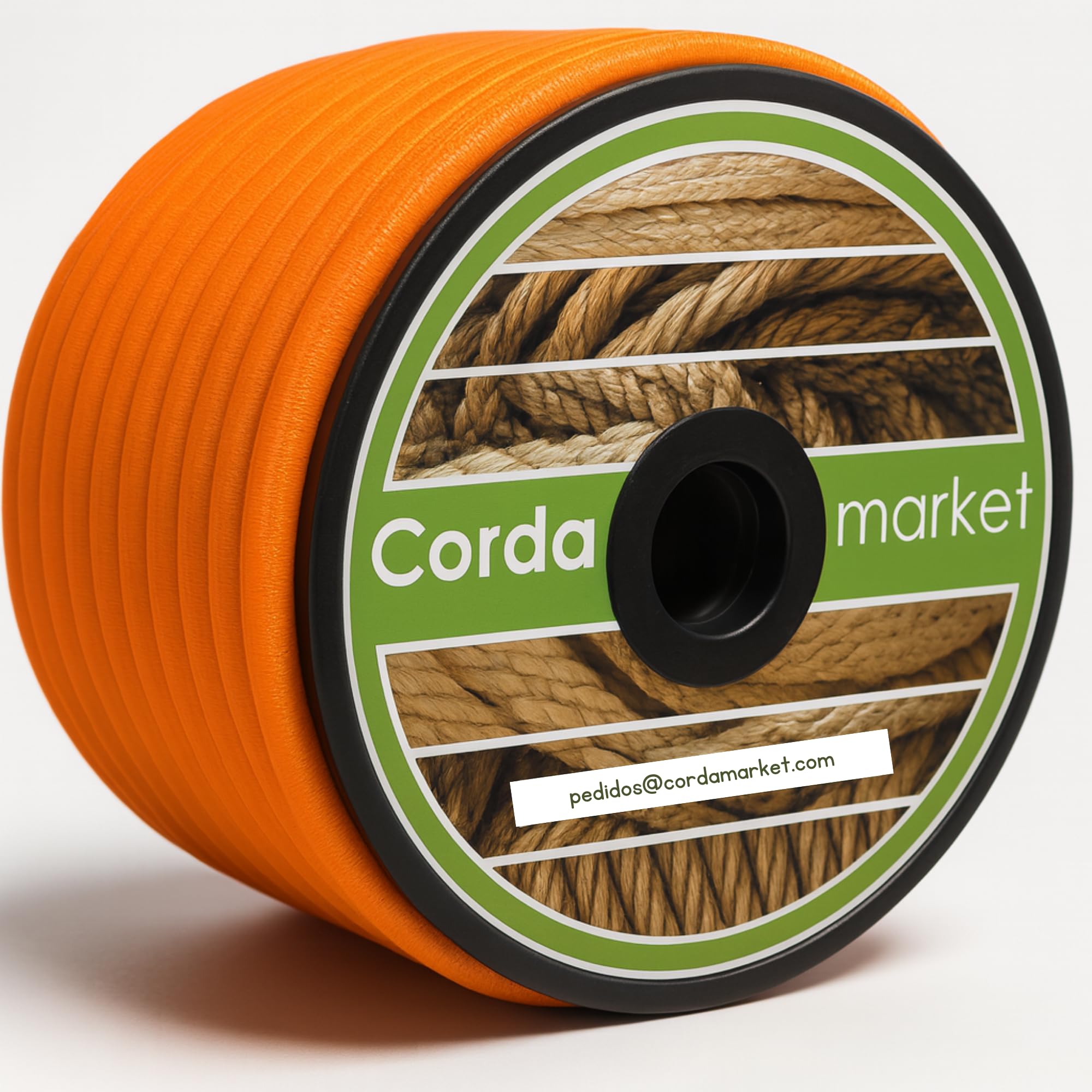 CORDAMARKET 10 mm Elastic Rubber, Unisex, Fluor Orange, 25 mts