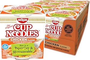 Nissin Cup Noodles Ramen Noodle Soup, Chicken, Microwaveable Paper Cup, 2.25 Ounce (Pack of 12)