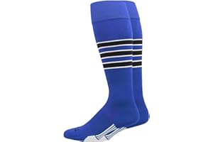MadSportsStuff Dugout Striped Baseball Socks Softball Youth and Adult for Boys Girls Men Women Over the Calf Length