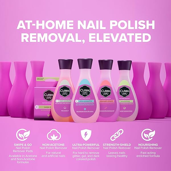 CUTEX NOURISHING NAIL POLISH REMOVER, LEAVES FINGERNAILS & TOENAILS LOOKING HEALTHY, CONTAINS VITAMINS E, 10.1 FL OZ