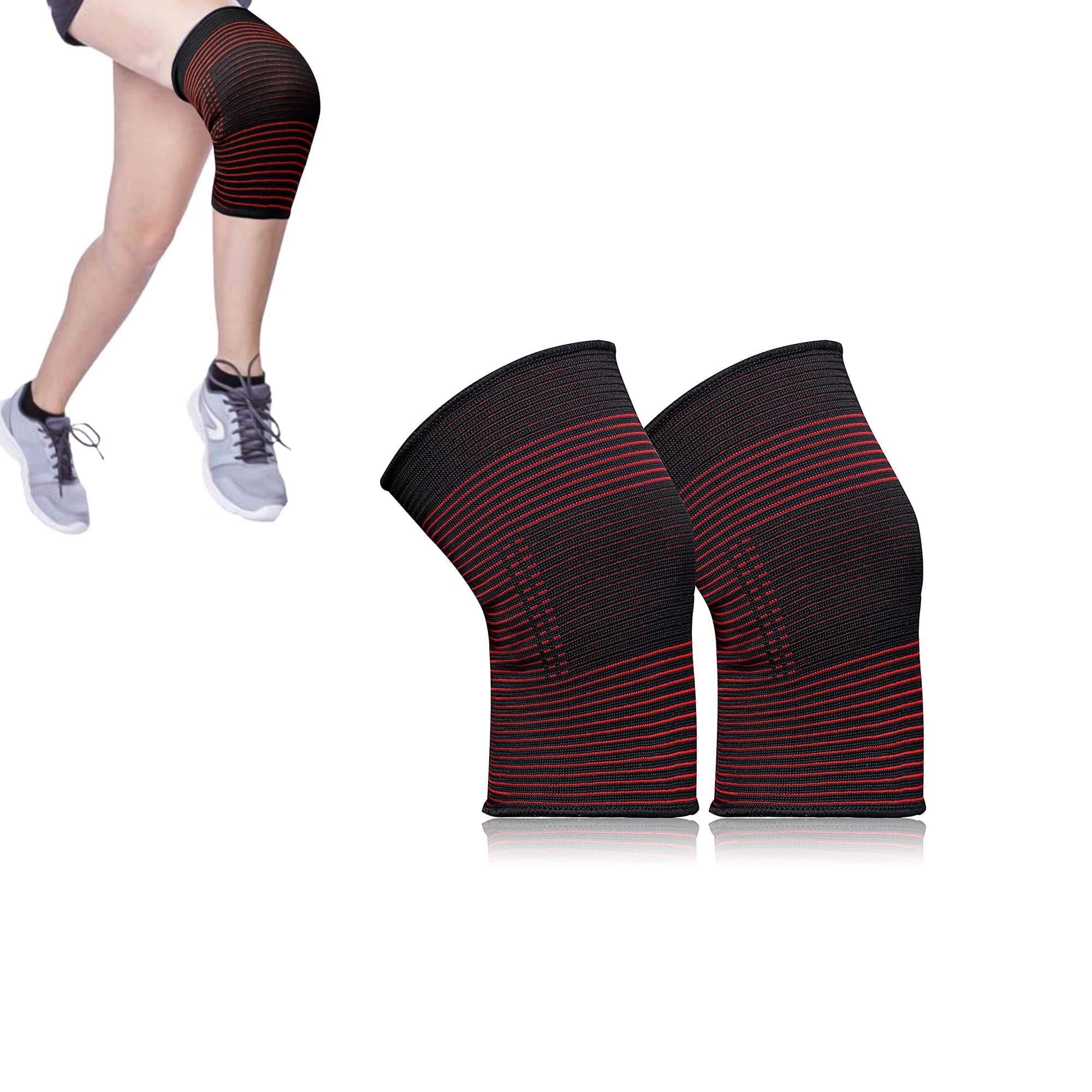 5RIDGE Knee Support, Breathable Anti-Slip Knee Compression Sleeve for Men & Women, Knee Support Brace for Joint Pain Relief, Arthritis, Recovery, Running, Basketball, Walking, Sports (M)