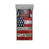Ambesonne American Flag Fitted Sheet & Pillow Sham