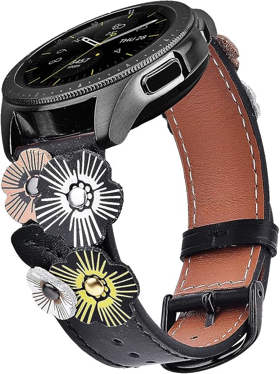 Amazon Com V Moro Strap Compatible With Galaxy Watch Active2 Bands 40mm 44mm Women 20mm Flower Galaxy Watch 42mm Band Replacement For Samsung Galaxy Watch 42mm Active Active2 40mm 44mm Smartwatch