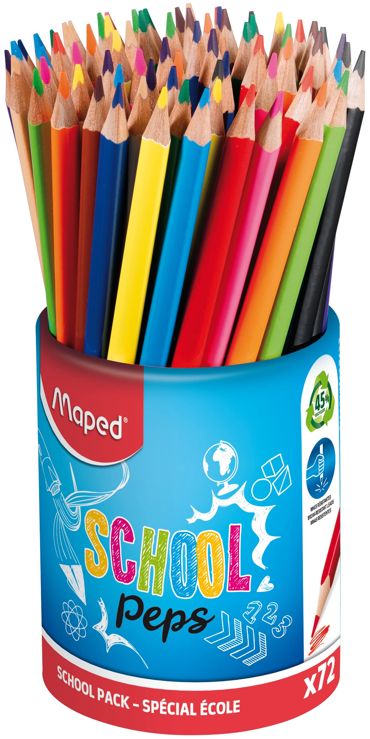 Maped School Colour Peps Pencil Pot (72 Pieces)