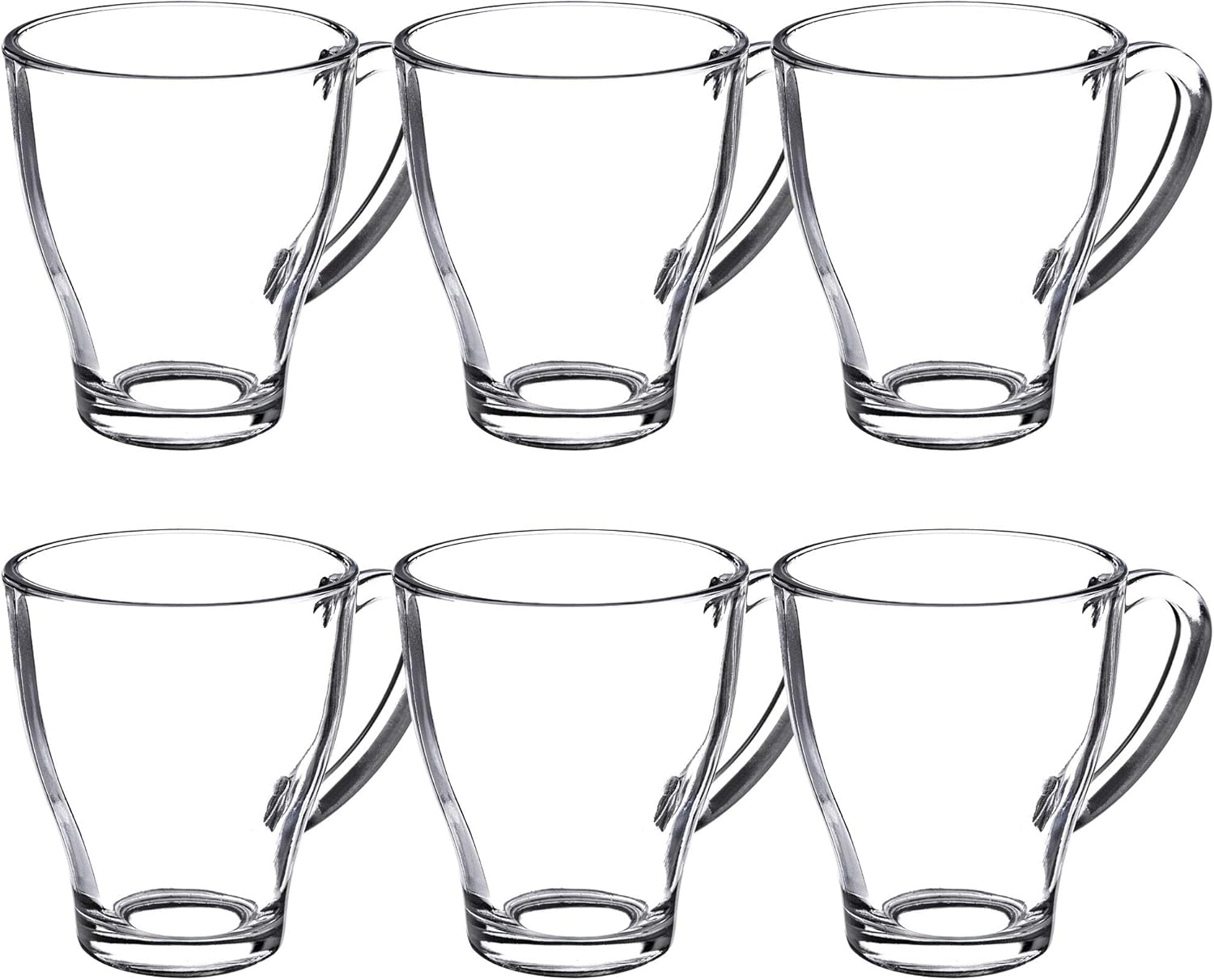 KADAX Teegläser, 6er Set, Gläser mit Griff, Wassergläser, Saftgläser, Glastassen, Gläserset für Tee, Kaffee, Wasser, Drink, Eistee, Saft, Garten, Trinkgläser, spülmaschinenfest (Afra, 280ml)