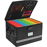 EXLIFBAG Fireproof File Organizer with Lock, 1 Layer | File Box with Combination Lock, Important Document Organizer Box with Lids, Portable File Folder Organizer with Handle