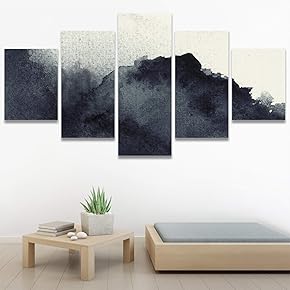 SIGNWIN 5 Panel Canvas Wall Art Abstract Zen...