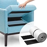 4.4''×16.5 Feet Black Heavy Duty Hook and Loop Tape Adhesive, Keep Couch Cushions from Sliding or Blowing at Outdoor, Picture Wall Hanging, No Punching Wall Mounting, Keep Your Carpet Rugs in Place