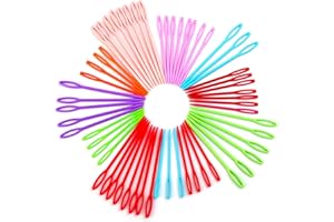 60 Pcs Large Eye Plastic Needles, 2 Sizes Yarn Needle, Plastic Sewing Needles Random Color, Weaving Needles, Safety Lacing Ne
