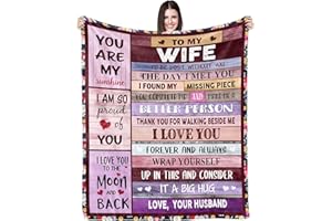 JTUOW Blanket Gifts for Wife Romantic Anniversary Birthday Gifts for Wife Her I Love You Fleece Throws Blankets Presents for Wife from Husband to My Wife Warm Gifts for Christmas Valentine's Mother's Day