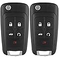SCITOO 2 X Key Fob Shell Case for Chevy for Camaro for Cruze for Equinox for Impala for Malibu for GMC for Terrain 2010-2017 OHT01060512 5461A-01060512 13500221 13500226