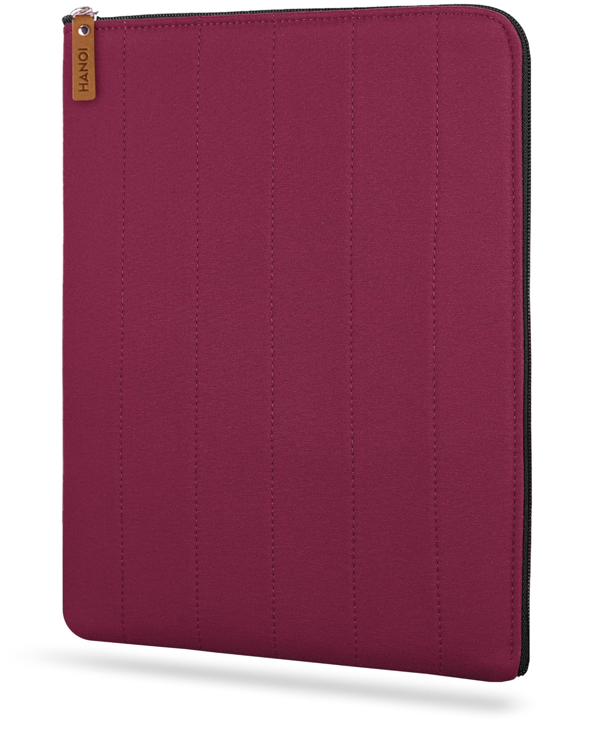 HANOI Collection® Lisboa™ Book Sleeve With Zipper, Protector, Pouch for Paperbacks. Padded Cover for Hard Covers. Large Bookcase, Hardcovers Protector (Purple, Large)