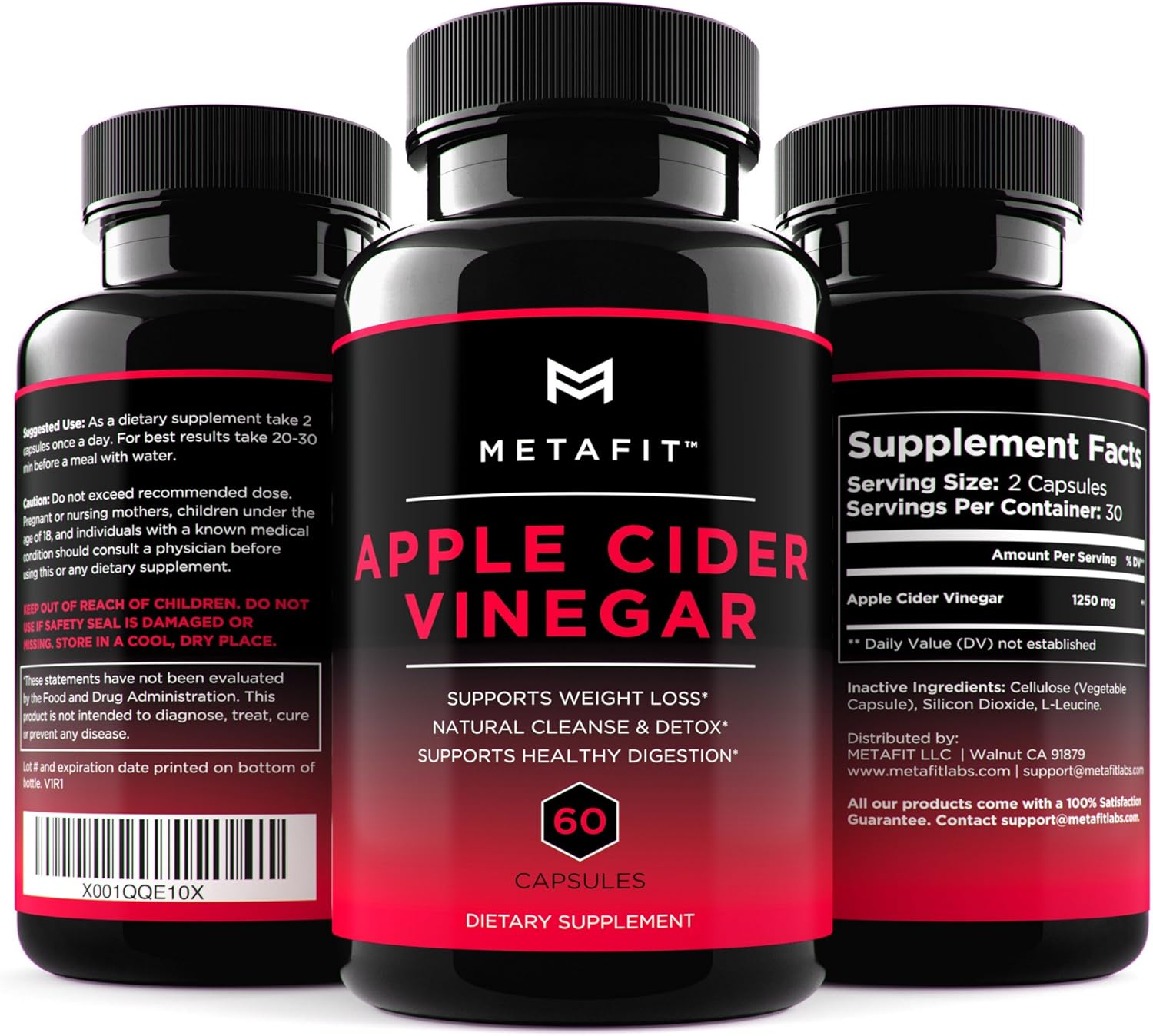 Apple Cider Vinegar Pills for Weight Loss 60 ACV Capsules for Natural