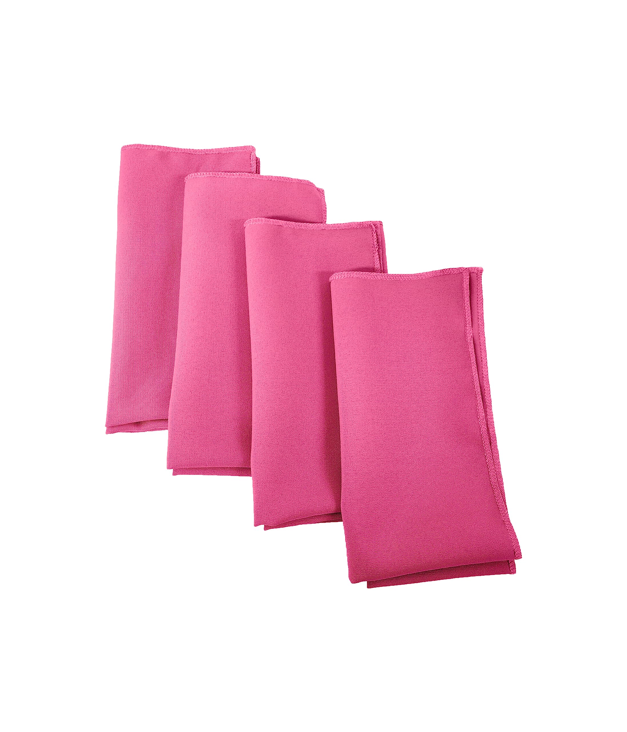 LA Linen 4-Pack Poly Blend Napkin - Soft Cloth Napkins - Washable Reusable Napkins - Stain and Wrinkle Resistance – Dinner Napkins – Wedding Napkins – Napkins for Parties - 18x18 - Hot Pink