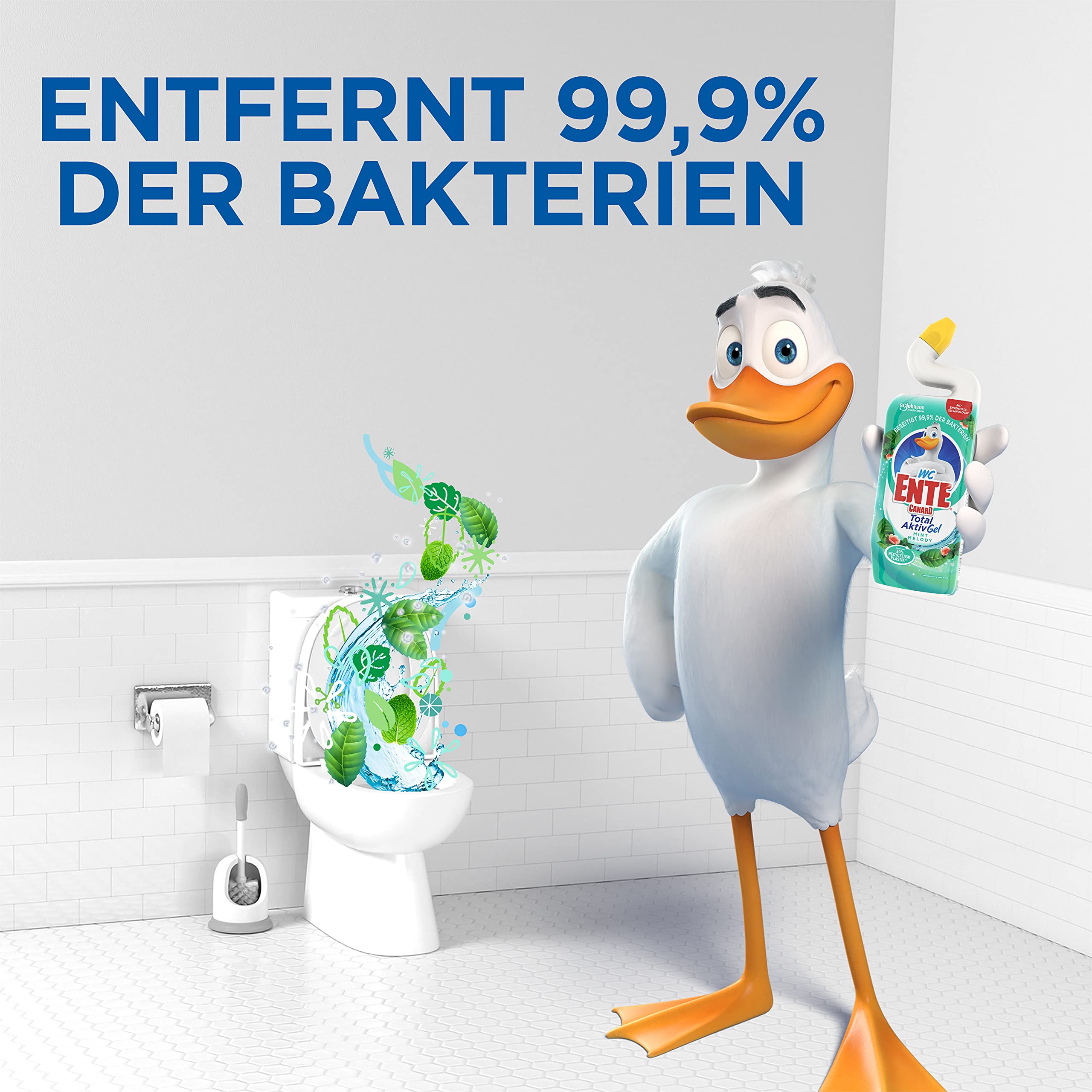 WC ENTE Total Aktiv Gel, Flüssiger WC Reiniger antibakteriell, Toilettenreiniger, Mint Melody, 1er Pack (1 x 750 ml) 3