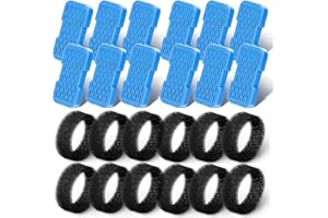 AONBOY Cat Water Fountain Filters, 12 Filters + 12 Cat Fountain Sponge, Suitable for AONBOY Pet Fountain S3-SC, Multiple Filtration, Isolates Floating Hairs and gets rid of Odors