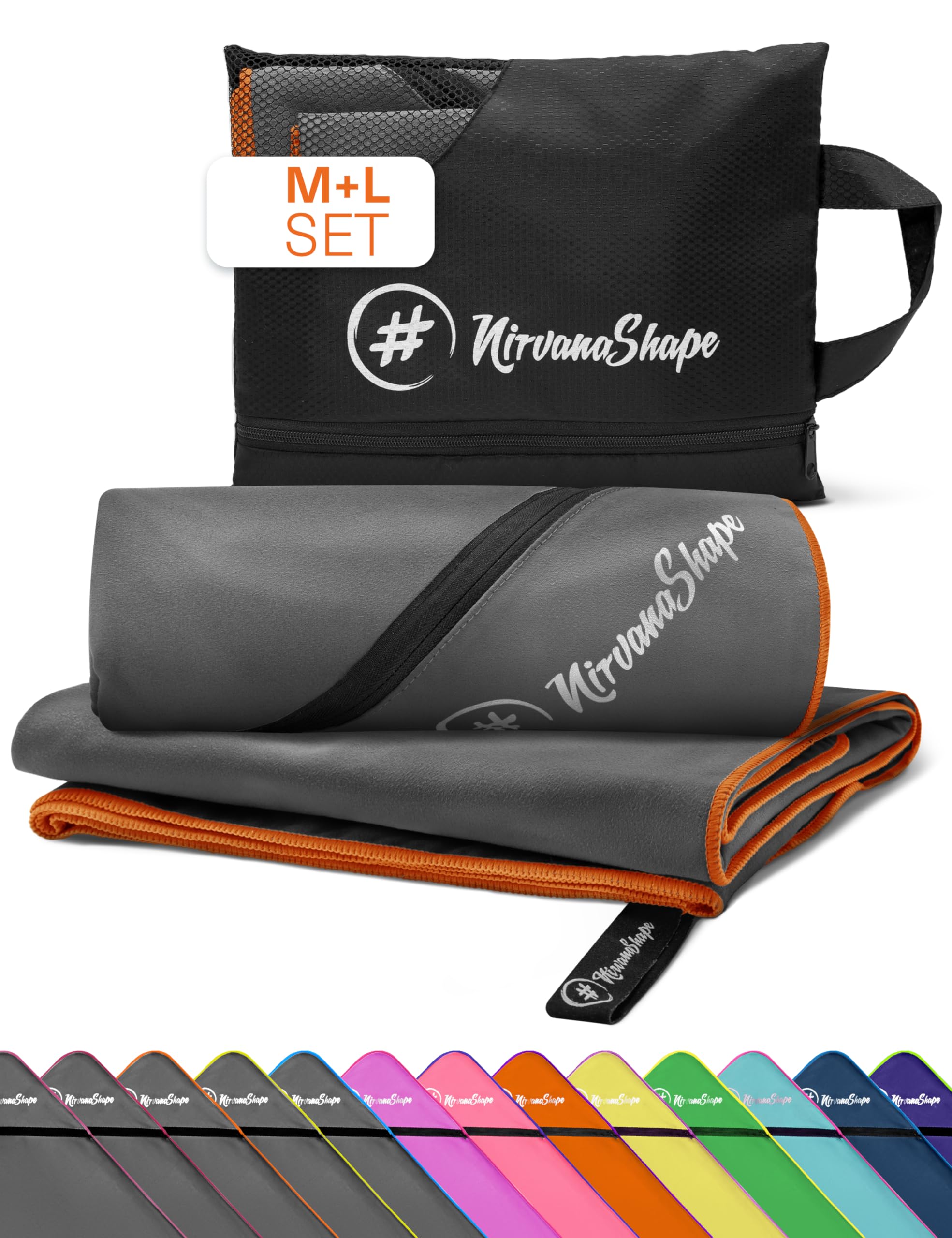 NirvanaShape Microfiber Towel, Absorbent, Lightweight, Quick-Drying, Ideal for Travel, Sports, Fitness, Yoga, Sauna, Swimming