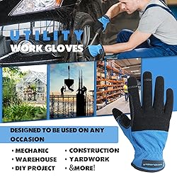 HANDLANDY Mens Work Gloves, Flexible Utility