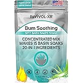 Sitz Bath for Hemorrhoids Soothing 20-in-1 Salts Mix + E Oils, 15 Soaks Concentrate for Toilet Seat Basin – Comfort Relief, Made in USA with Premium Natural Ingredients Including Aloe & Epsom Salts