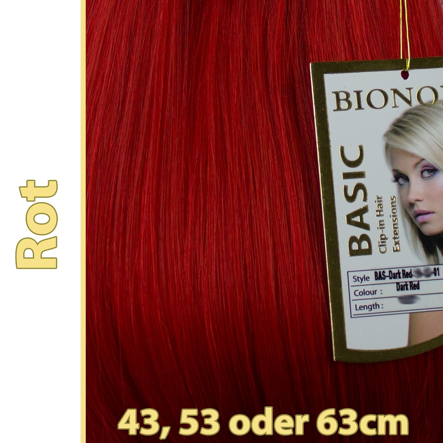 Clip in Haar Extensions mit Echthaar Rot in 40cm 50cm od 60cm BASIC von BIONORA Haarverlängerung Amazon Beauty