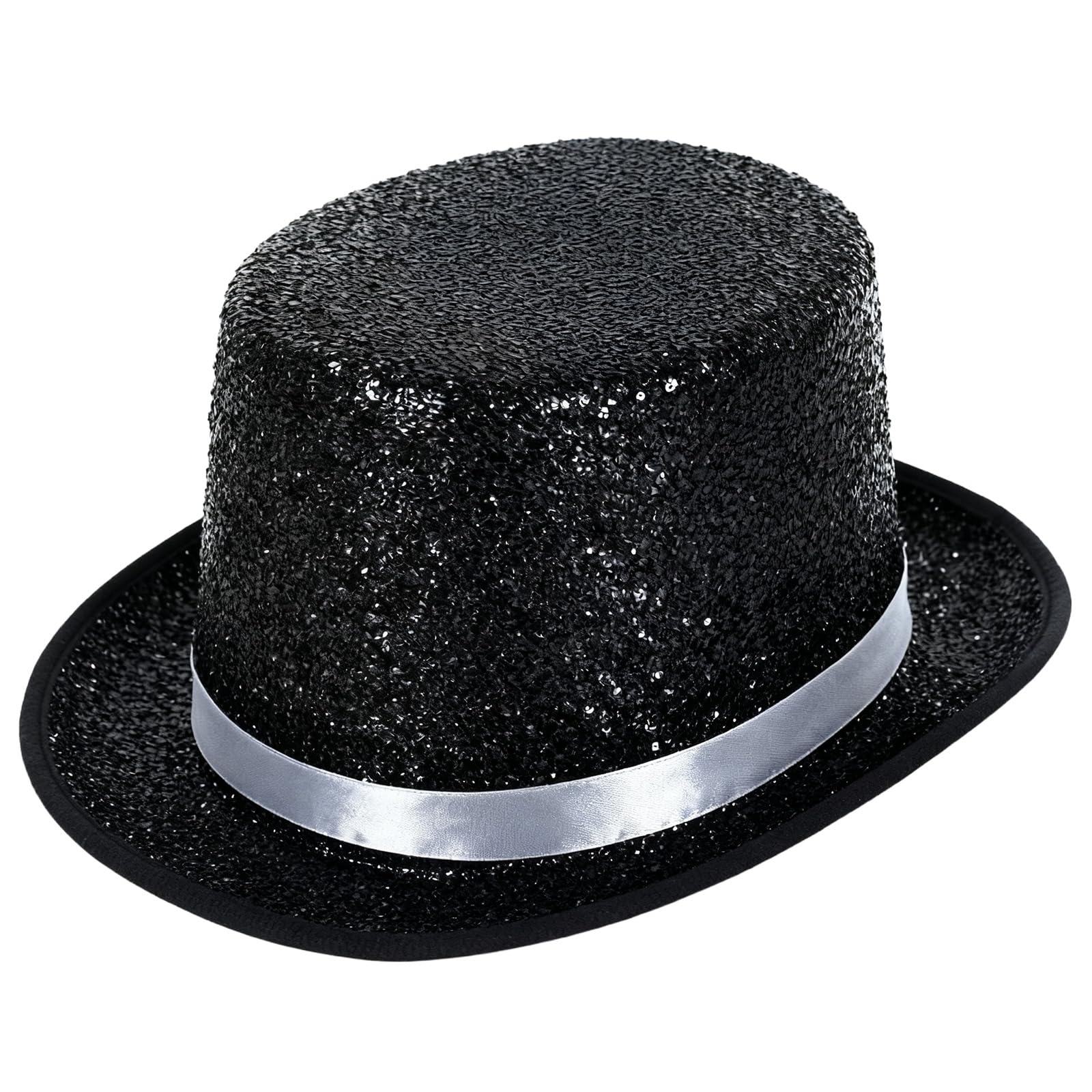 powerking Top Hats for Men Women Adults, Shiny Tuxedo Costume Magician Hat Victorian Dress Up Christmas Topper Hats, Fancy Dress Party Headwear Accessory