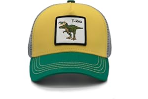 Chilltreads T rex Boys' Trucker Hat Adjustable Mesh Snapback Toddler Baseball Cap for Kids Ages 2-9 Yellow