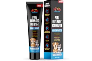 THE DOGGY DENTISTS Vet Strength Pure Enzymatic Dog & Cat Toothpaste | 3.5oz Beef Flavor | Enzyme Pet Toothpaste for Tartar Removal, Bad Breath, Teeth Cleaning | Suitable for Puppies & Kittens