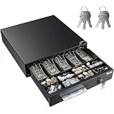Tera Cash Register Drawer 16 inch: 5 Bill 8 Coin Media Slot for POS, 415A | RJ-12 Interface, Auto &amp; Manual Open, Removable Coin Tray, 3-Position Lock, 6 Keys for Retail Coffee Shop Hotel Supermarket