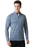 TSLA Men's 1/4 Zip HyperDri Cool Dry Active Sporty