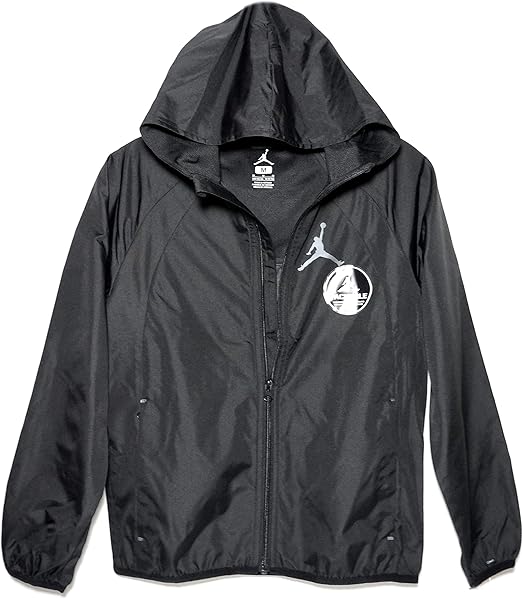 Amazon.com: Nike Jordan Jumpman Boys Packable Hooded Windbreaker Jacket, Black Youth Large: Clothing