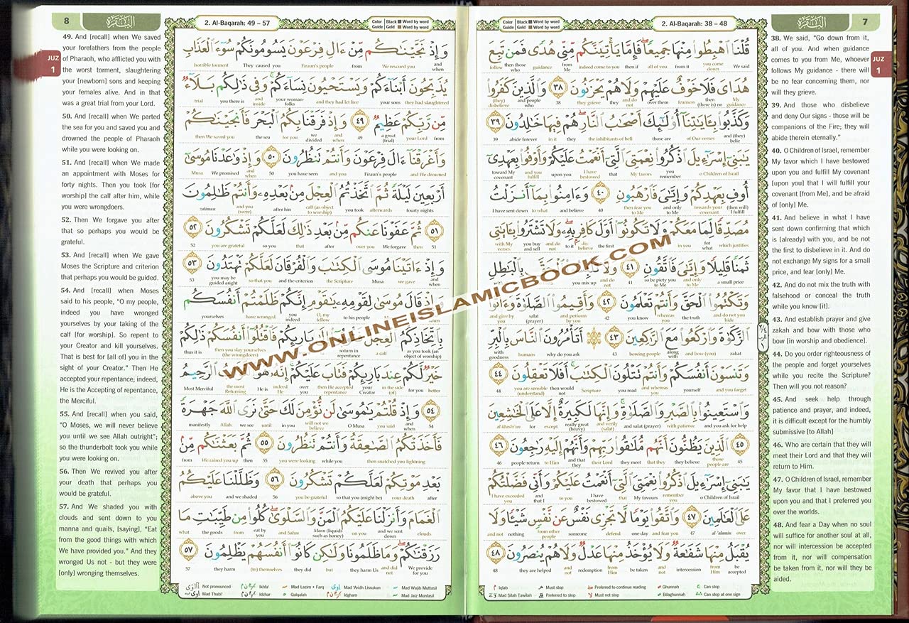 The Noble Quran Word By Word Translation and Color Coded Tajweed 