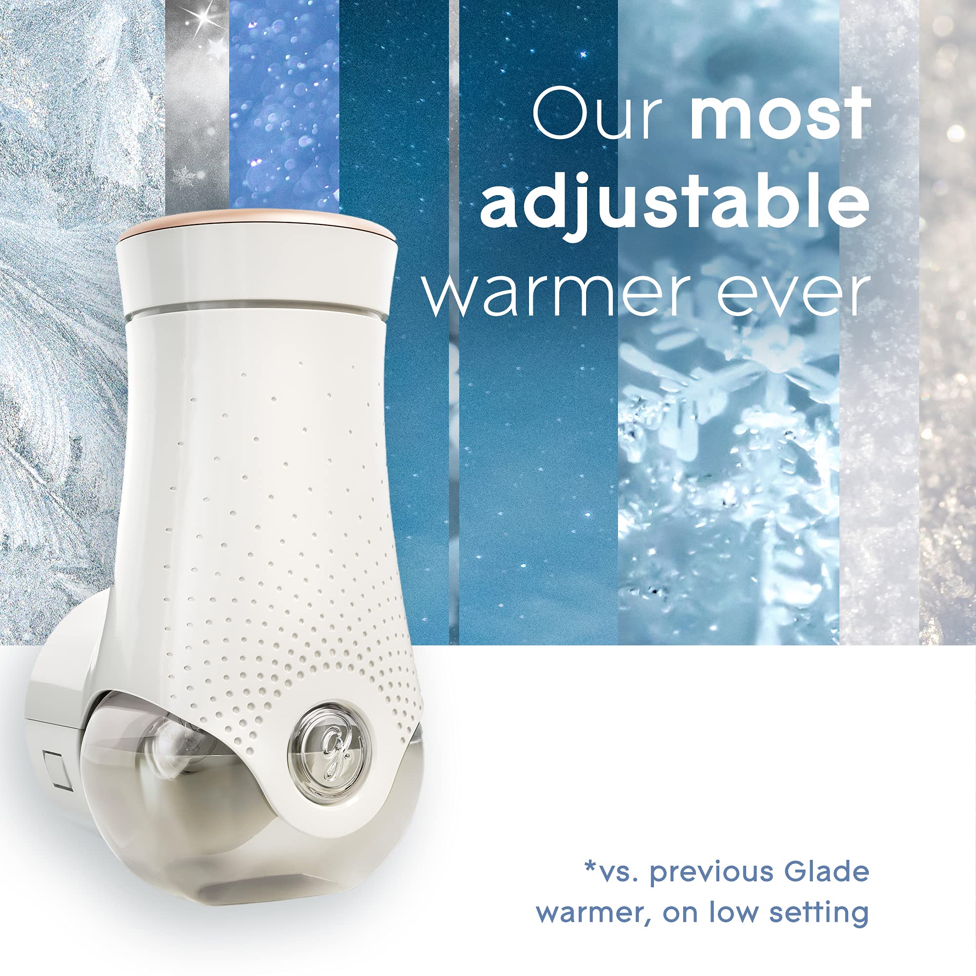 Glade PlugIns Refills Air Freshener Starter Kit, Scented and Essential Oils for Home and Bathroom, Snow Much Fun, 0.67 Fl Oz, 1 Warmer + 1 Refill