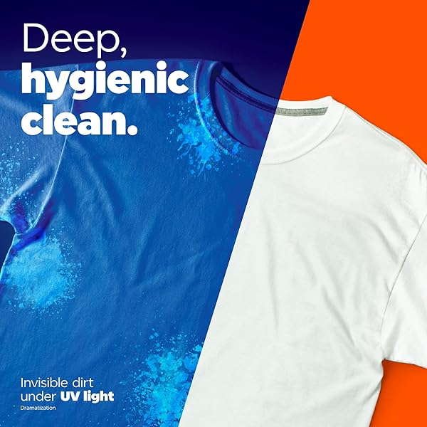 TIDE POWER PODS HYGIENIC CLEAN HEAVY DUTY LIQUID LAUNDRY DETERGENT PACS, FREE AND CLEAR OF DYES AND PERFUMES, FOR VISIBLE AND INVISIBLE DIRT, 45 COUNT, HE COMPATIBLE