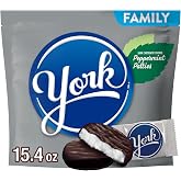 YORK Dark Chocolate Peppermint Patties Candy Family Pack, 15.4 oz | Cool peppermint patties covered in dark chocolate for refreshing treats, gifting and candy bowls.