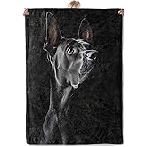 Aonimonis Great Dane Dog Throw Blanket Gifts for Women Adults Girls, Soft Fuzzy Warm Cozy Flannel Blankets for Bedroom, Travel, Couch, Home Decor 50x60 in