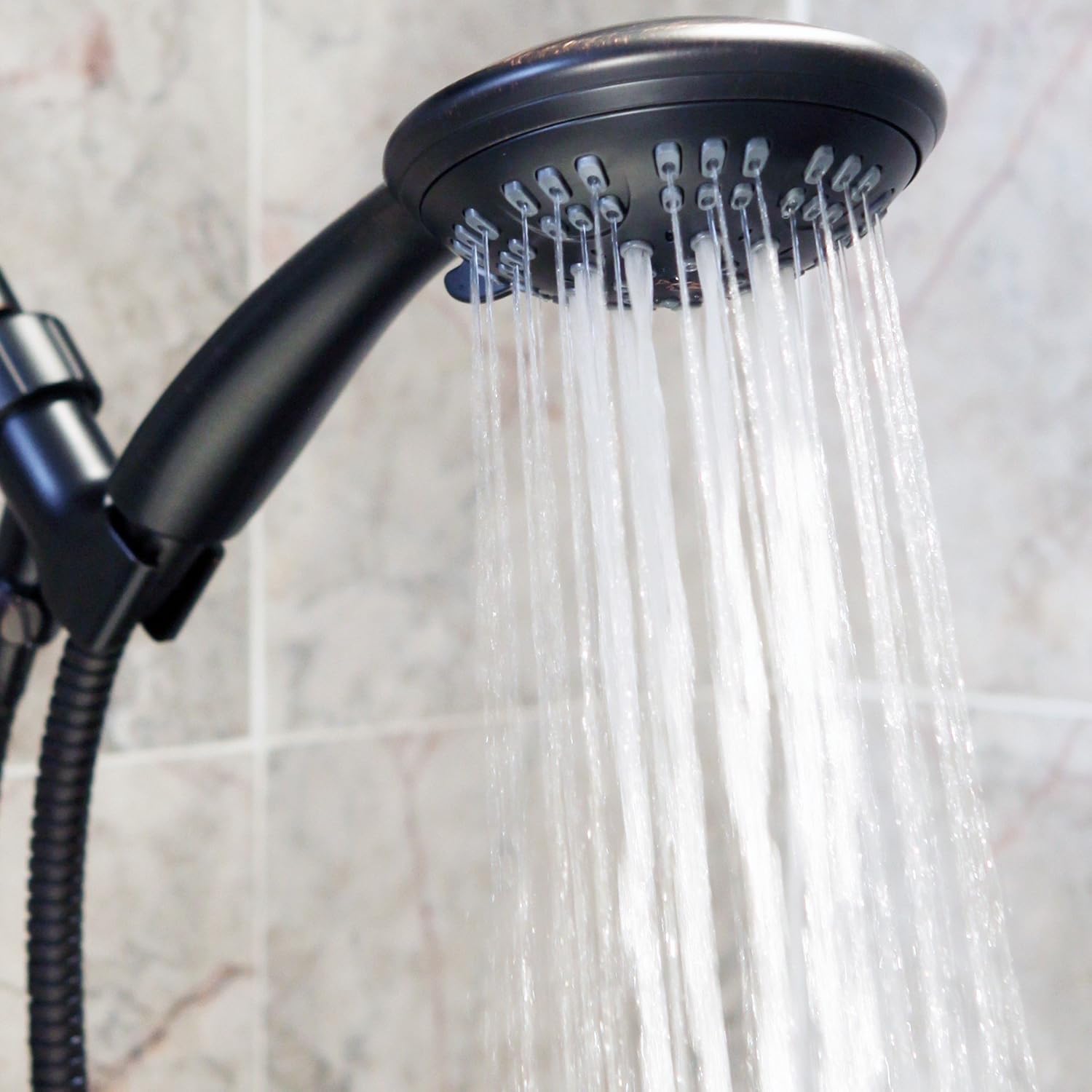 6 Function Luxury Handheld Shower Head - Adjustable High Pressure Rainfall Spray With Removable Hand Held Rain Showerhead For The Bathroom, 2.5 GPM - Oil-Rubbed Bronze - - 