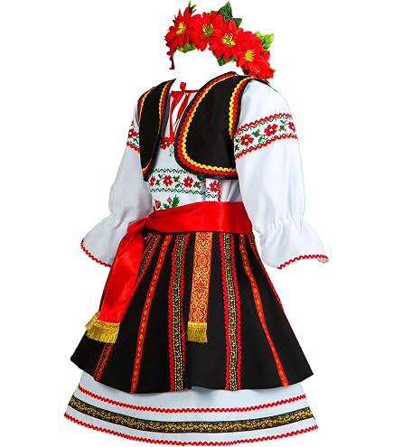 Romanian costume women Slavic folk dress Moldova character dancewear : Toys & Games