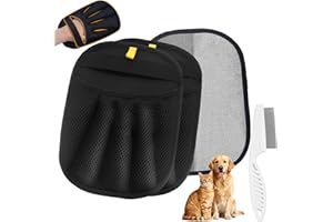 Misseye Pet Hair Removal Glove, 2025 Newly Upgraded Electrostatic Pet Hair Remover Glove with Comb, Magic Brush Pet Hair for Clothing, Sofa, Carpet, Car Seat (2 Pack)