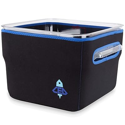 CED Sous Vide Container Sleeve Compatible With Cambro Camwear 12 Quart - Sous Vide Container Neoprene Cover - Premium Quality - Protects Work Surface - Foldable &amp; Easy To Clean - Saves Time &amp; Electricity