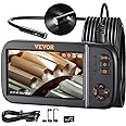 VEVOR Borescope Triple Lens Endoscope Camera with Light, 4.5" Screen 1080P Inspection Camera with 10 LED Light, IP67 Waterproof Drain Snake Camera for Auto, Plumbing(16.5FT Cable, 32GB Card)