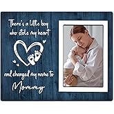 SteadStyle New Mom Gifts for Baby Boy – Mom Picture Frame from Newborn Son, Shower Gift for Boy, First Mother’s Day Present, Registry Must Have Keepsake, Fits 4x6 Photo