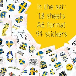 BulbaCraft Swedish Stickers for Water Bottle and