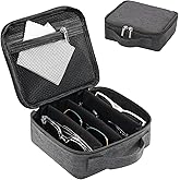 Lolalet Travel Sunglasses Organizer Storage Case, Adjustable Slots Multiple Eyeglasses Storage Bag, Portable Glasses Eye Wear Holder for Men Women Traveling -4 Slots, Dark Grey